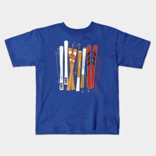 Colorful retro skis Kids T-Shirt